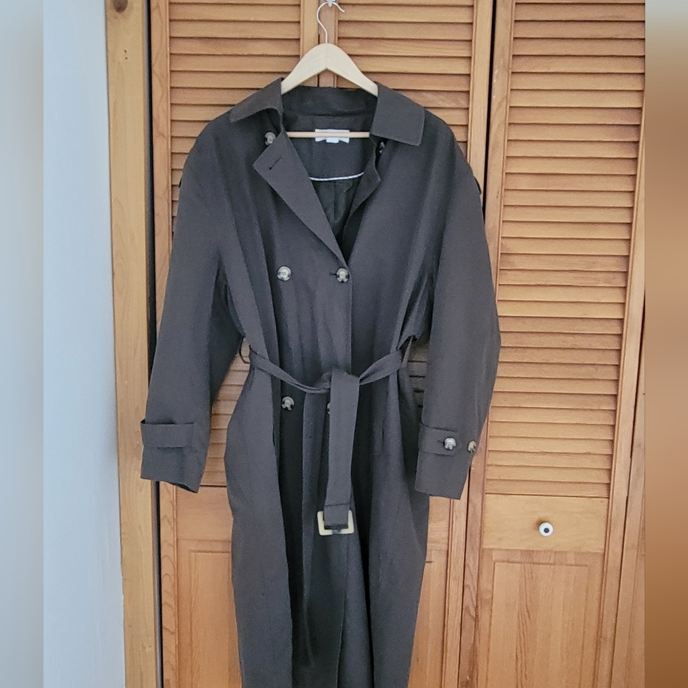 Mango Kaki Trench Coat L